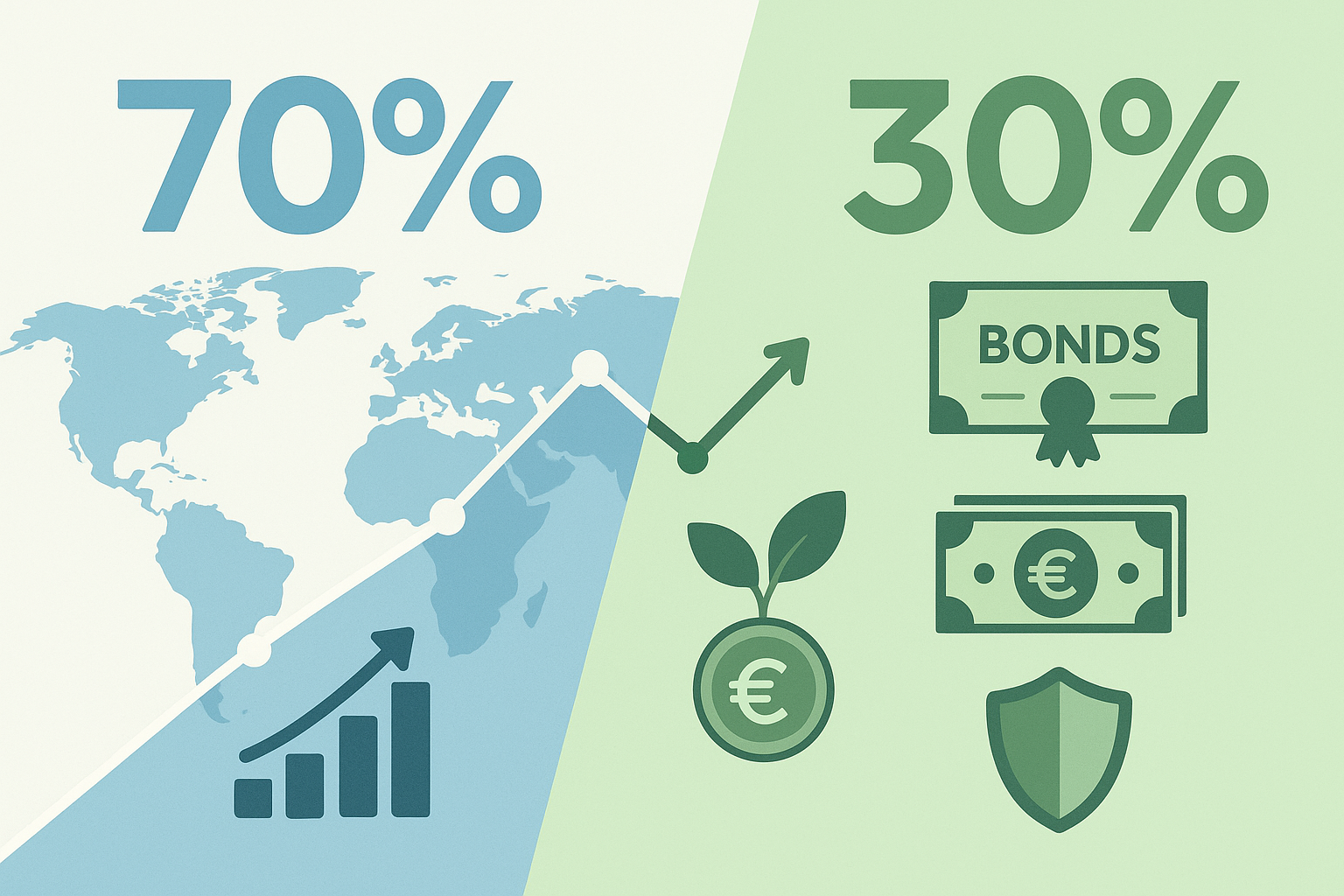 70/30-Portfolio mit 70 und 30 Prozent
